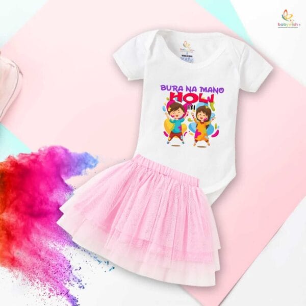 Newborn Girl's Tutu Skirt & Romper Holi Print Onesies bodysuits For baby 0 to 3 Months - Image 4