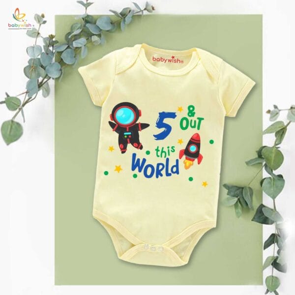 Five month unisex baby romper half sleeve round neck onesie - Image 4
