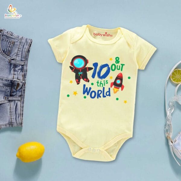 Ten month unisex baby romper half sleeve round neck onesie - Image 4