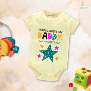 Fathers Day Special Baby Outfit Half Sleeve Unisex Multicolor Romper Onesies for Newborn baby