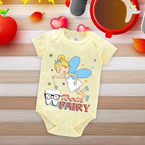Tooth Fairy Baby Romper – My First Tooth Bodysuit for Newborn & Infant | Cute First Tooth Milestone Outfit – Babywish - Image 2