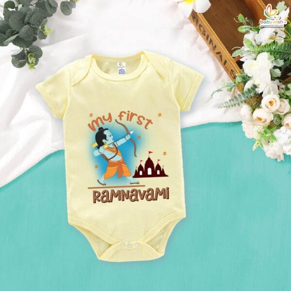 My First Ramnavmi Romper – Baby Bodysuit for Ram Navami | Traditional Hindu Festival Outfit for Infant Boys & Girls by Babywish - Image 3