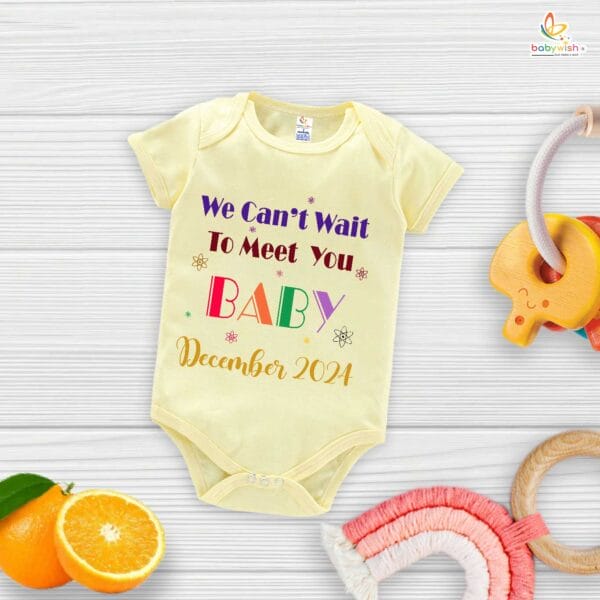 Pregnancy Announcement Baby Romper – We Can’t Wait to Meet You Baby Bodysuit – Cute Baby Reveal Outfit for Newborn Girl or Boy – Babywish - Image 2