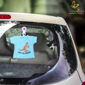 Baby on Board Car Decals Cloth Safety Sign Board with Hanger & Vacuum suction cup