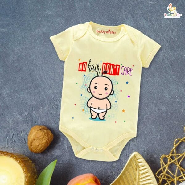 Newborn mundan ceremony clothes Bodysuit romper for Unisex Onesies Infant Half Sleeve |No Hair Don't care | - Image 4