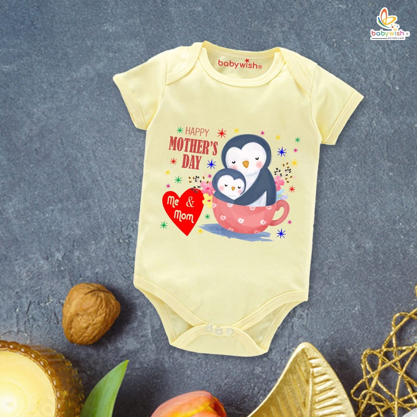 Mothers Day Special Baby Outfit Half Sleeve Unisex Romper Onesies for Newborn baby