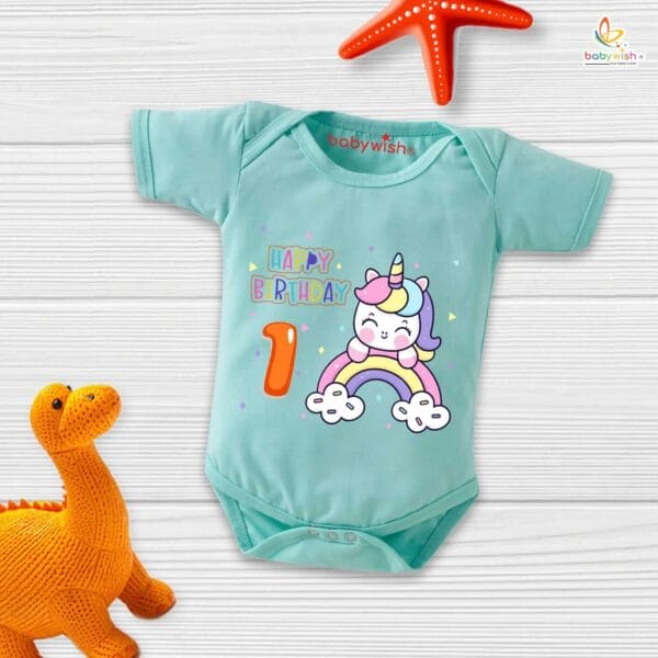 One month unisex baby romper half sleeve round neck onesie - Image 3