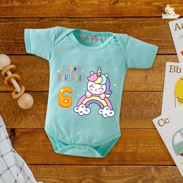 Six month unisex baby romper half sleeve round neck onesie - Image 3