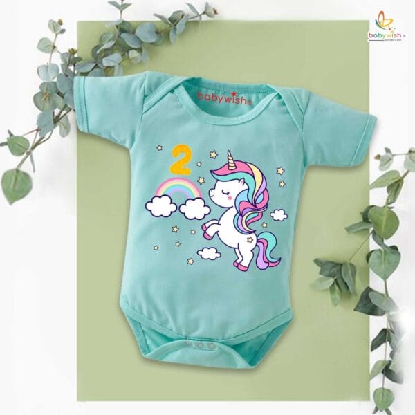 Two month unisex baby romper half sleeve round neck onesie - Image 4