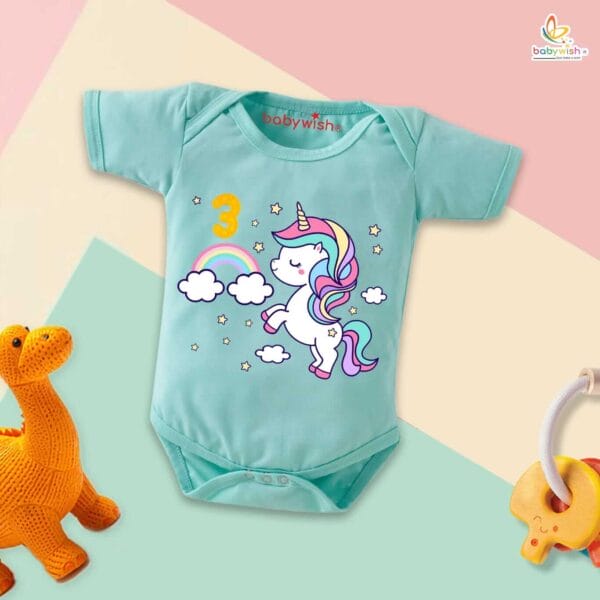 Three month unisex baby romper half sleeve round neck onesie - Image 2