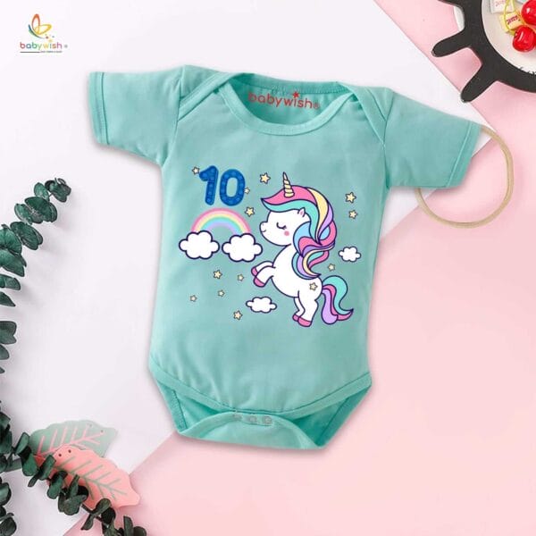 Ten month unisex baby romper half sleeve round neck onesie - Image 2