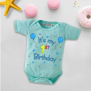 One month unisex baby romper half sleeve round neck onesie