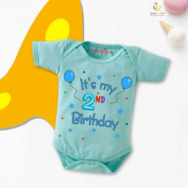 Two month unisex baby romper half sleeve round neck onesie