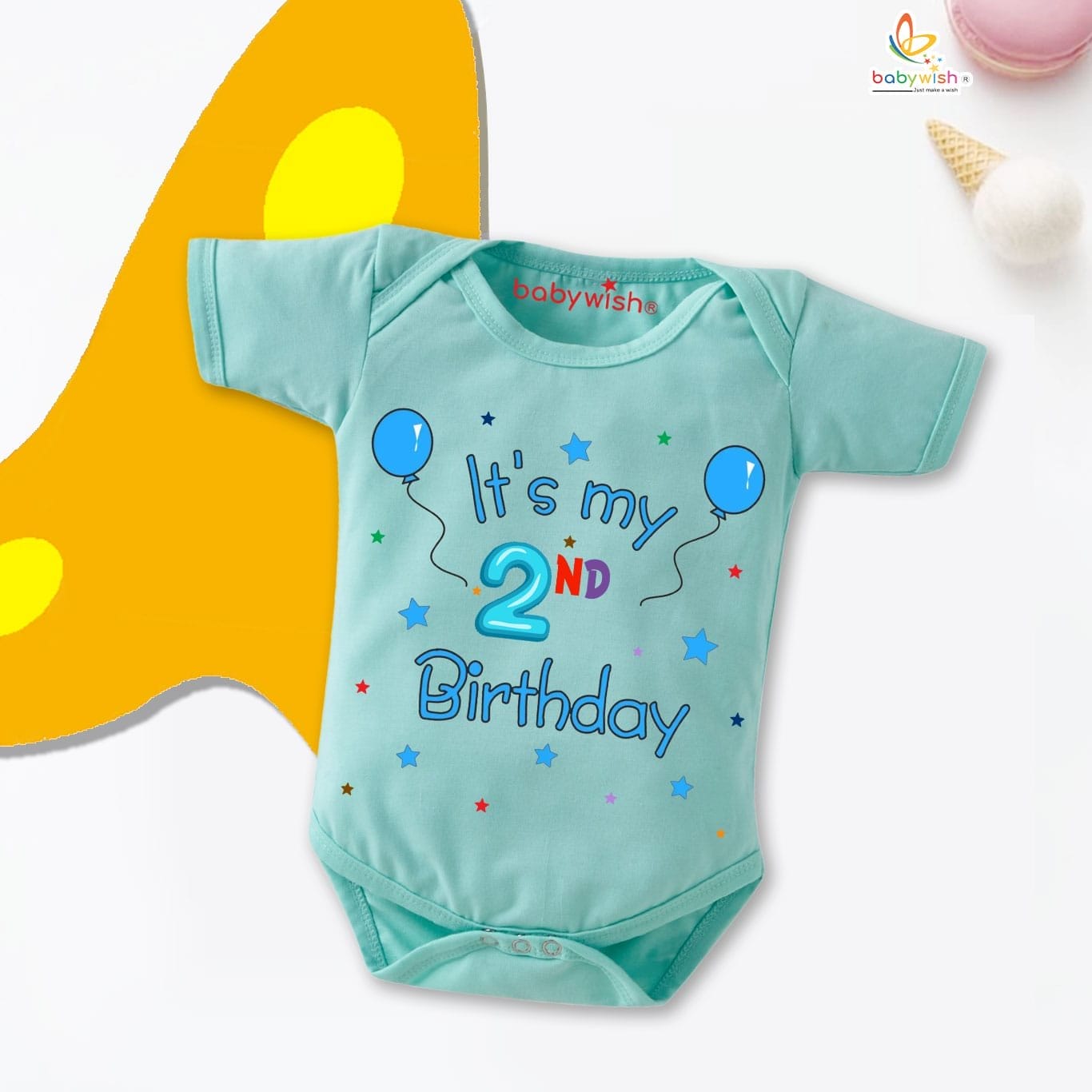 Two month unisex baby romper half sleeve round neck onesie