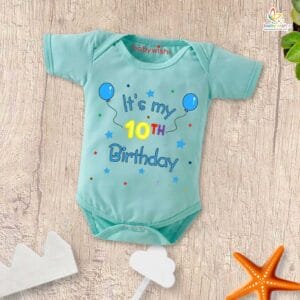 Ten month unisex baby romper half sleeve round neck onesie