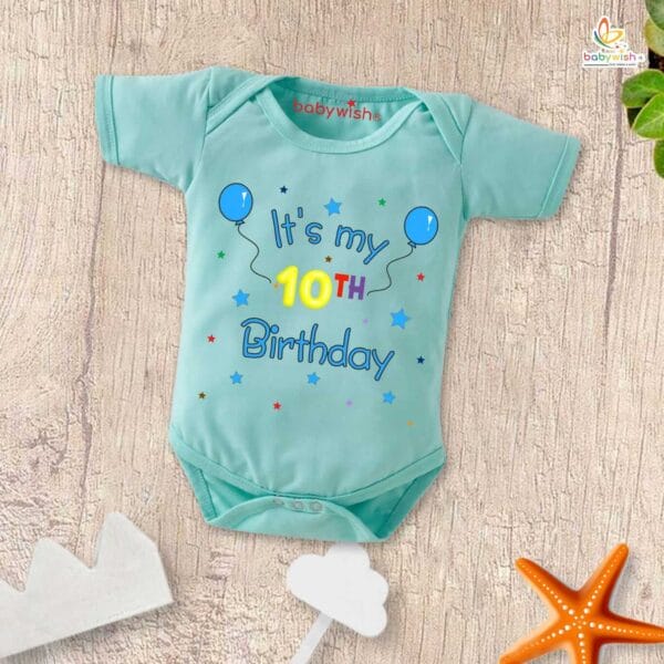 Ten month unisex baby romper half sleeve round neck onesie
