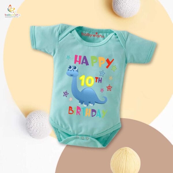 Ten month unisex baby romper half sleeve round neck onesie - Image 3