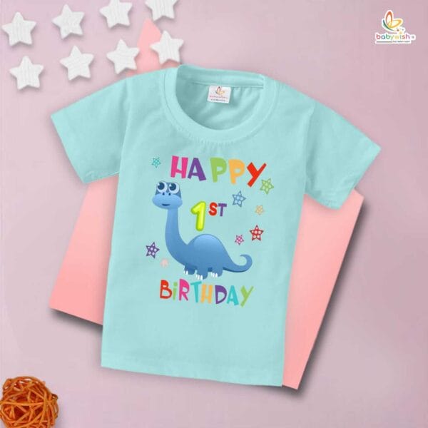 One Year Birthday Unisex T-Shirt Half Sleeve Round Neck Topwear tee for kids - Image 3