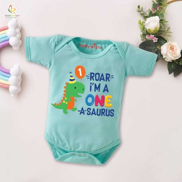 One month unisex baby romper half sleeve round neck onesie - Image 3