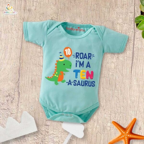 Ten month unisex baby romper half sleeve round neck onesie - Image 3