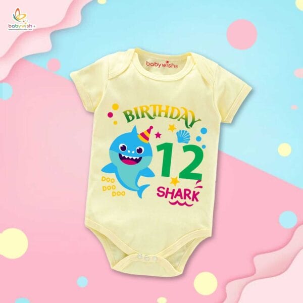 Twelve month unisex baby romper half sleeve round neck onesie - Image 4