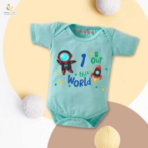One month unisex baby romper half sleeve round neck onesie