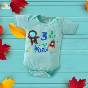 Three month unisex baby romper half sleeve round neck onesie
