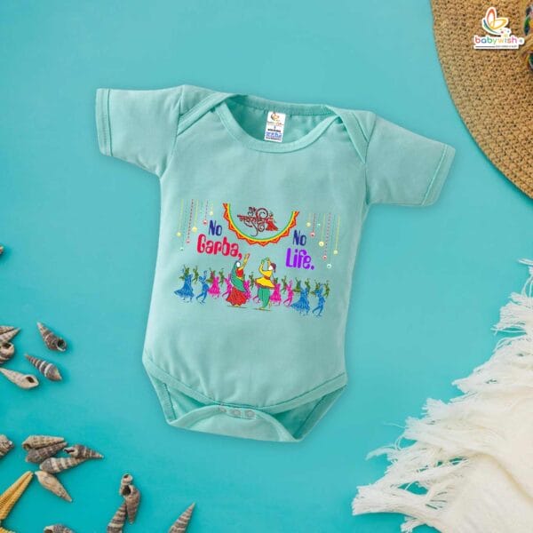 Babywish Baby Navratri Romper Bodysuit My First Dussehra No Garba No Dance - Image 4