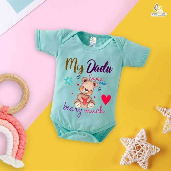 My Dadu Loves Me Baby Romper – Cute My Dadu & Dadi Bodysuit for Newborn – Soft Cotton Infant Outfit, Grandparents Gift for Baby Boy or Girl – Babywish - Image 2