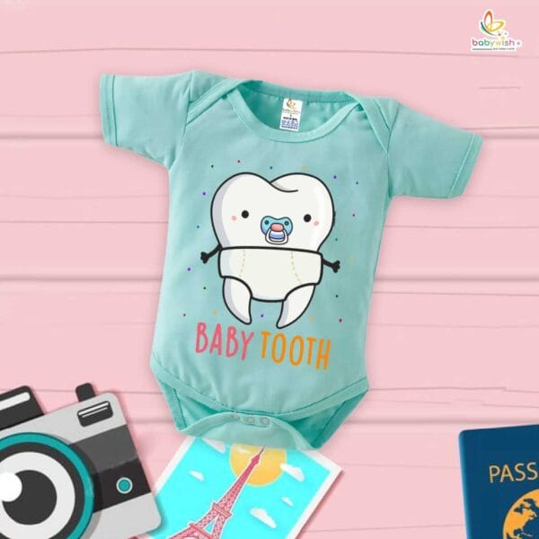 Baby Tooth Milestone Romper – My First Tooth Bodysuit for Newborn & Infant | Soft & Cute Baby Outfit for First Tooth Moment – Babywish - Image 4