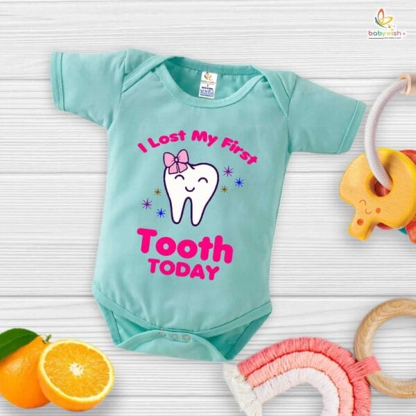 I Lost My First Tooth Today Baby Romper – My First Tooth Milestone Bodysuit for Newborn & Infant | Cute Tooth Loss Outfit – Babywish - Image 4