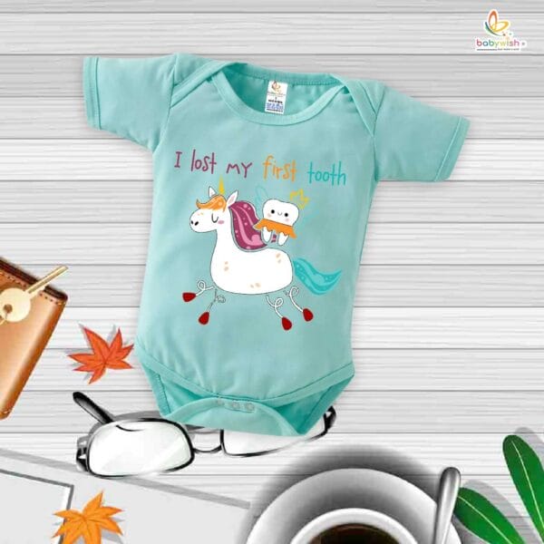 I Lost My First Tooth Baby Romper – My First Tooth Bodysuit for Newborn & Infant | Cute First Tooth Milestone Outfit – Babywish - Image 4