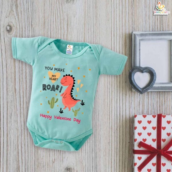 My First Valentine’s Day Romper | "You Make My Heart Roar!" Baby Bodysuit – Babywish - Image 4