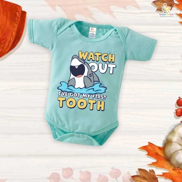 My First Tooth Romper | "Watch Out, I Have Got My First Tooth" Baby Bodysuit – Babywish - Image 4