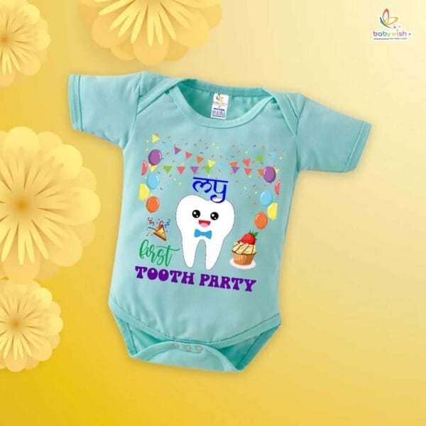 My First Tooth Romper | Cute Baby Bodysuit for First Tooth Party & Milestone Photos – Babywish - Image 4