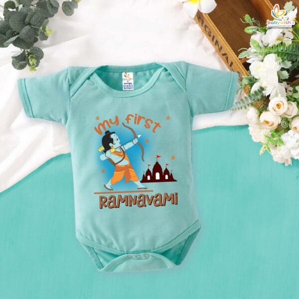 My First Ramnavmi Romper – Baby Bodysuit for Ram Navami | Traditional Hindu Festival Outfit for Infant Boys & Girls by Babywish - Image 2