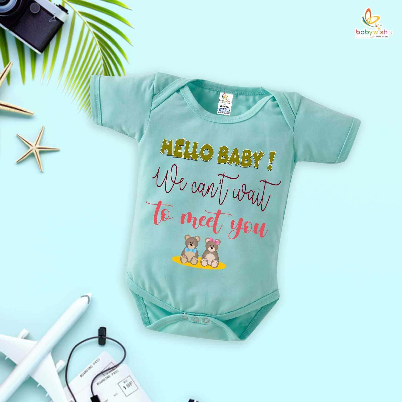 Babywish Pregnancy Reveal Romper Clothes My Pregnancy Announcement Bodysuits Hello Baby We Can't Wait To Meet You