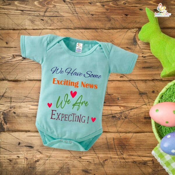 Pregnancy Announcement Baby Romper – We Have Some Exciting News We’re Expecting Bodysuit – Cute Baby Reveal Outfit for Newborn Girl or Boy – Babywish - Image 3