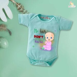 Newborn mundan ceremony clothes Bodysuit romper for Unisex Onesies Infant Half Sleeve | No Hair Don't Care |