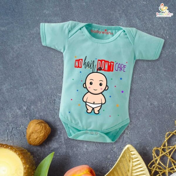 Newborn mundan ceremony clothes Bodysuit romper for Unisex Onesies Infant Half Sleeve |No Hair Don't care | - Image 2