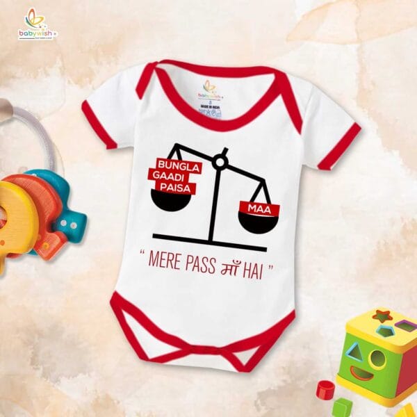 Mothers Day Special Baby Outfit Half Sleeve Unisex Romper Onesies for Newborn baby - Red, 0-3 Months