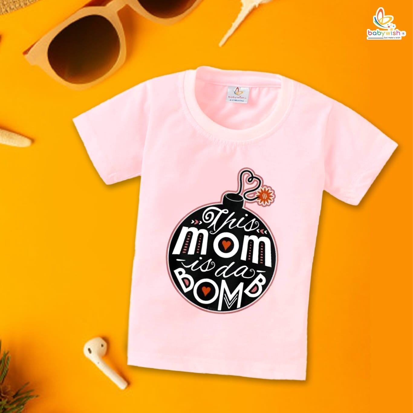 Mother's Day Special T-Shirt for Boy’s and Girl’s Half Sleeve Topwear for Unisex Kids