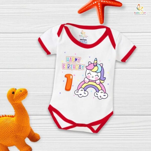 One month unisex baby romper half sleeve round neck onesie - Image 5