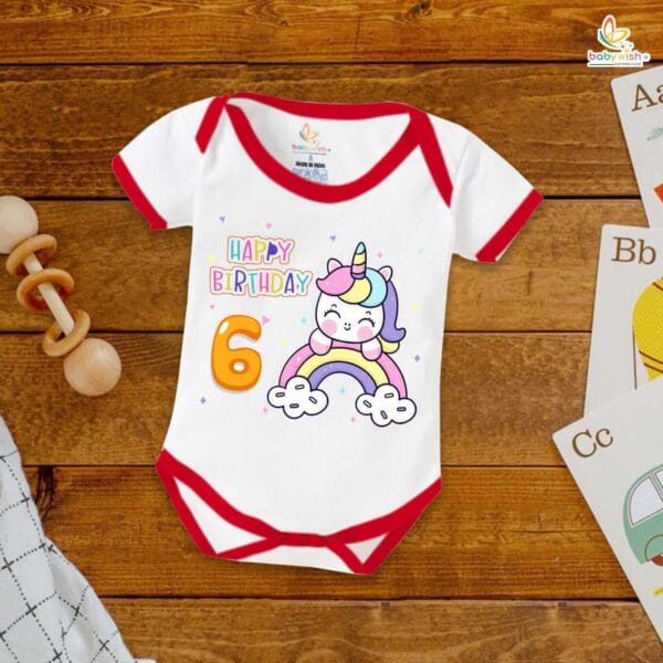 Six month unisex baby romper half sleeve round neck onesie - Image 5