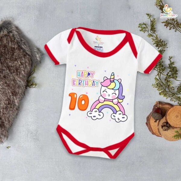 Ten month unisex baby romper half sleeve round neck onesie - Image 4