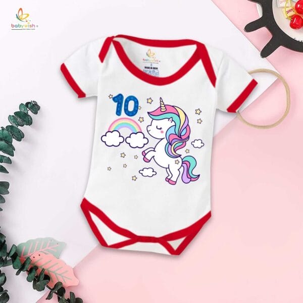 Ten month unisex baby romper half sleeve round neck onesie - Image 5