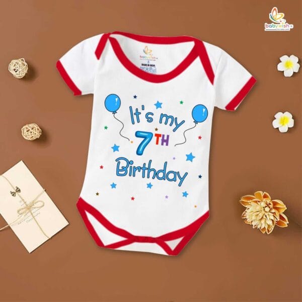 Seven month unisex baby romper half sleeve round neck onesie - Image 5