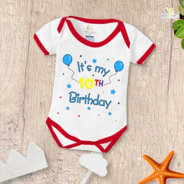 Ten month unisex baby romper half sleeve round neck onesie - Image 5
