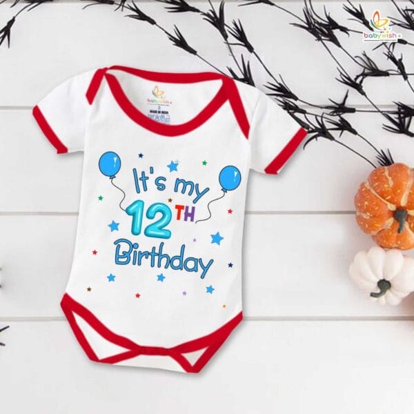 Twelve month unisex baby romper half sleeve round neck onesie - Image 5