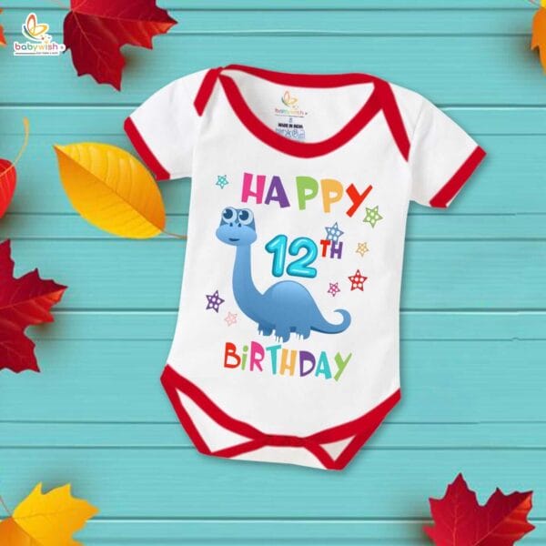 Twelve month unisex baby romper half sleeve round neck onesie - Image 5